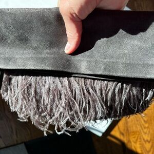 Banana Republic Charcoal Suede Clutch